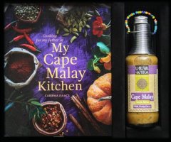 2. SA Travel Gift Box Cape Malay Food Book with selection of local sauces